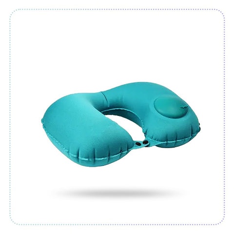 Inflatable U-shape air pillow, hand push type-လေထိုးသုံးလည်ပတ်ခေါင်းအုံး